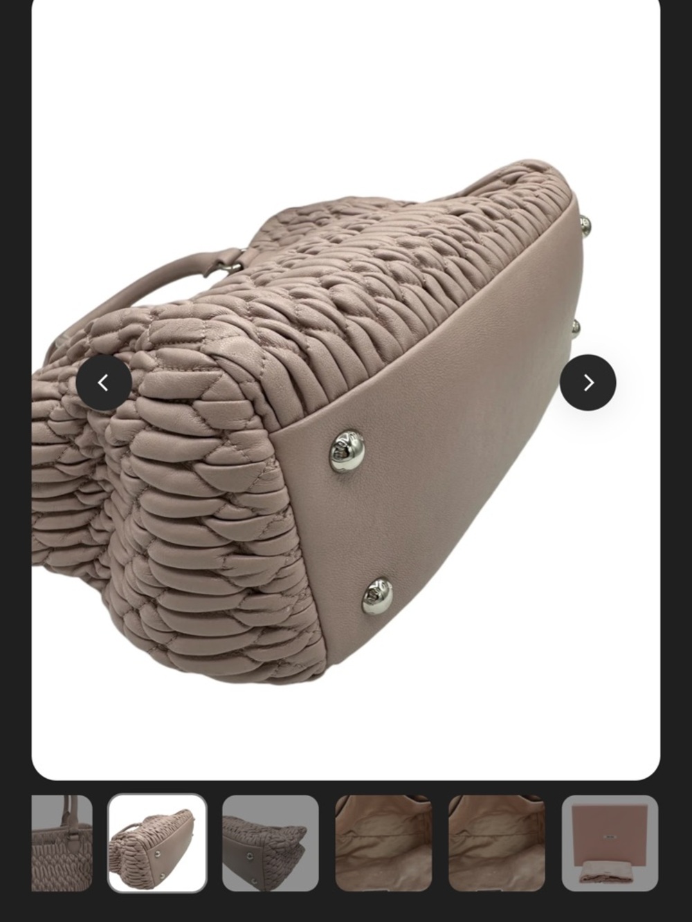 Miu Miu Blush Pink Matelassé Satchel with Embellished Strap (preloved) - Picture 2 of 4